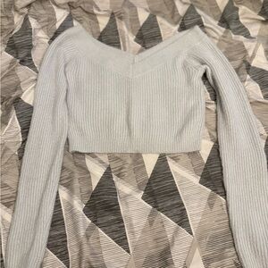 American Eagle Outfitters Light Gray Sweater